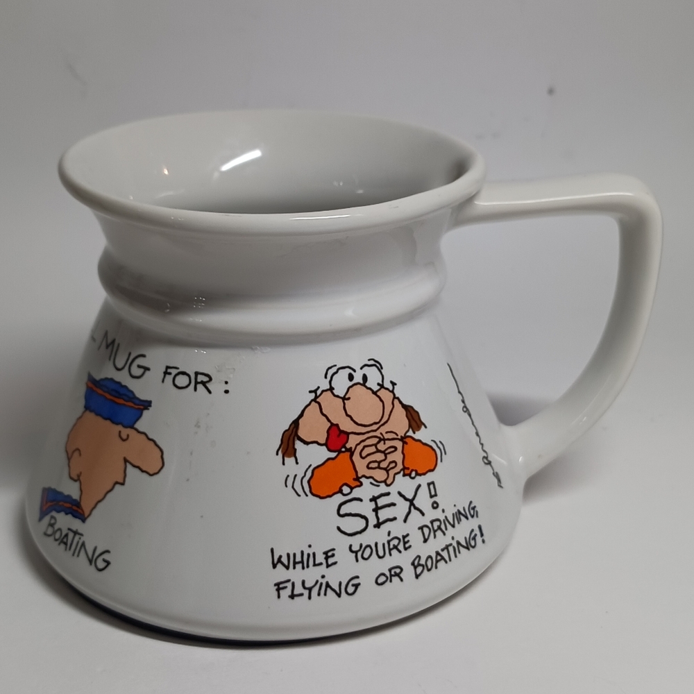 Vintage Funny The Non Spill Mug For Driving Flying Boating & Sex Coffee